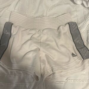white adidas shorts